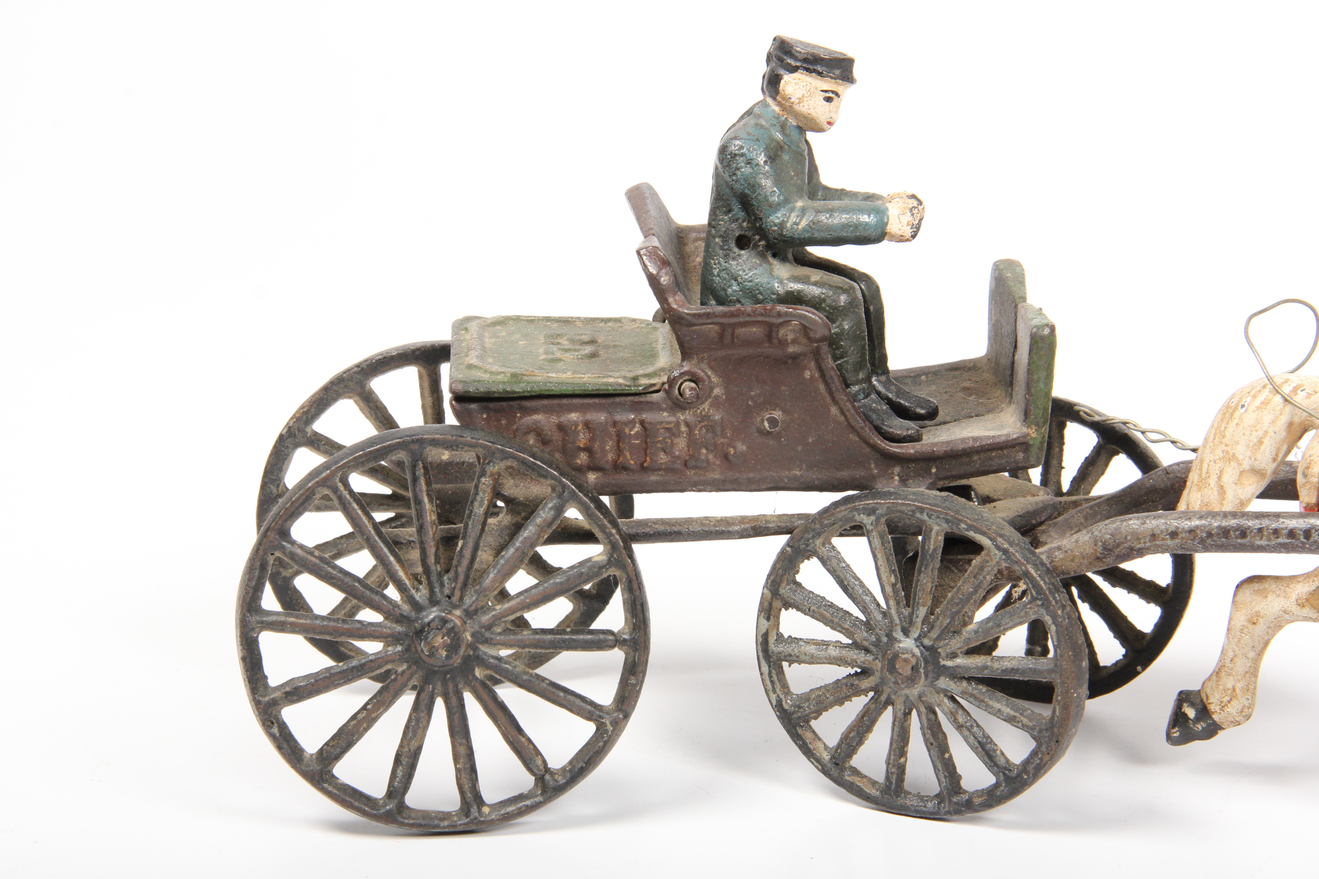 Vintage Cast Iron Horse Drawn Police Wagon
