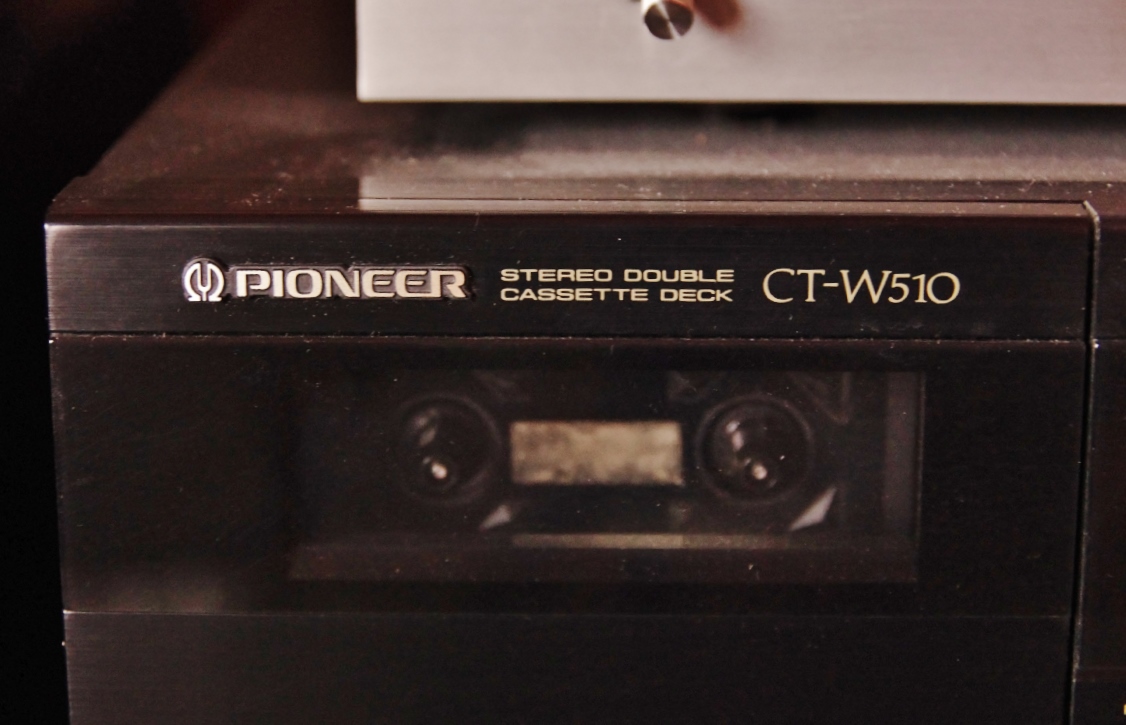 Pioneer Tuner and Cassette Deck with Cassettes and Storage