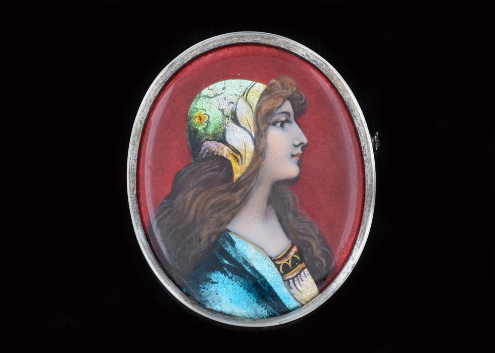 Camille Faure Limoges Portrait Brooch