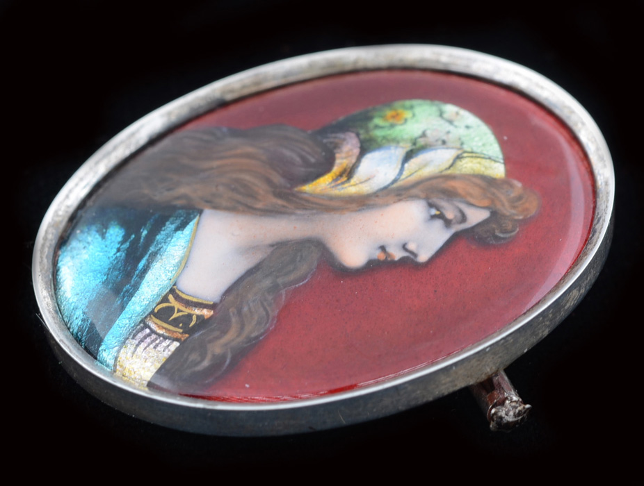 Camille Faure Limoges Portrait Brooch