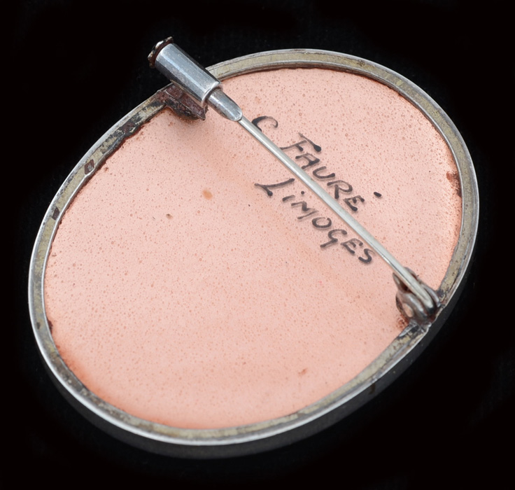 Camille Faure Limoges Portrait Brooch