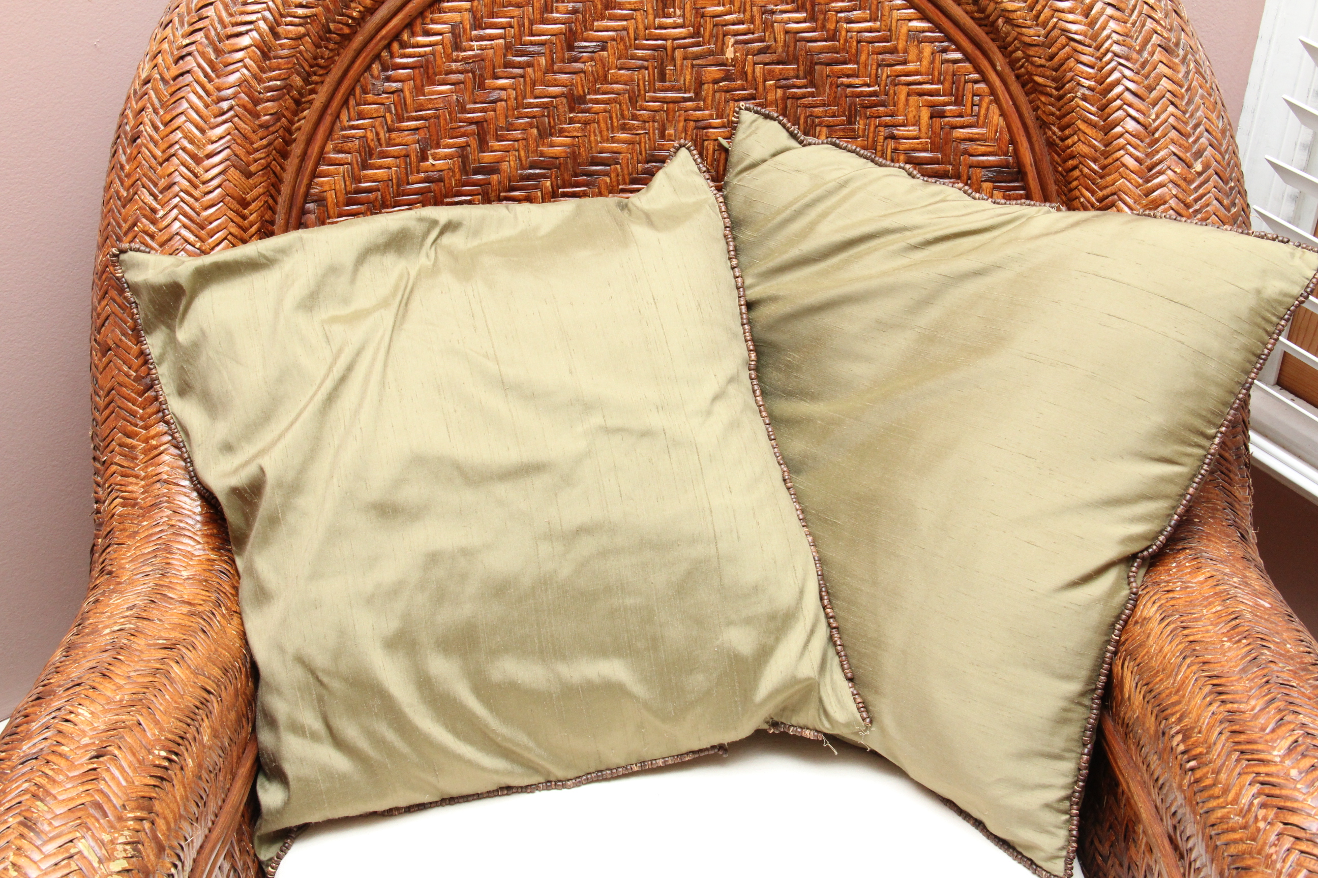 Pottery Barn Rattan "Malabar" Chair and Ottoman