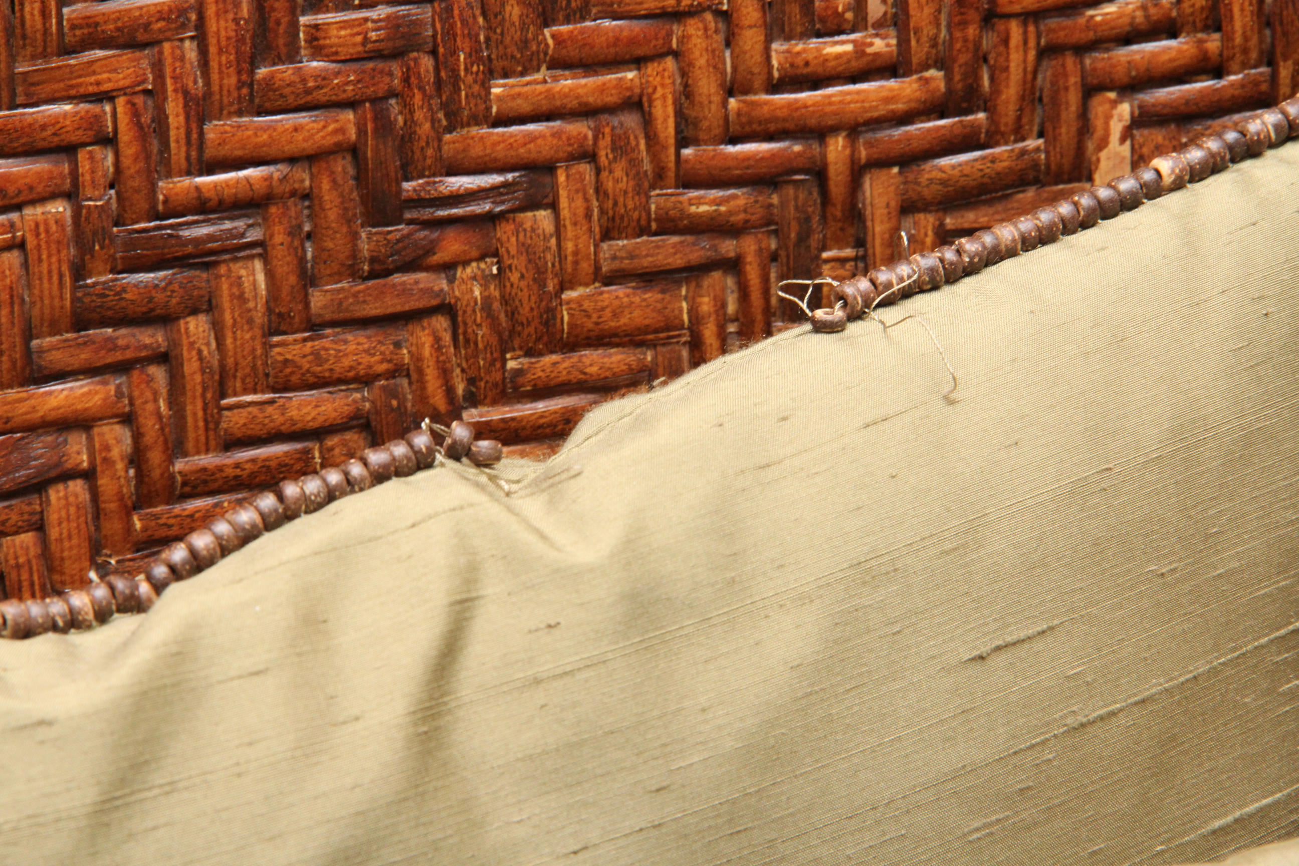 Pottery Barn Rattan "Malabar" Chair and Ottoman