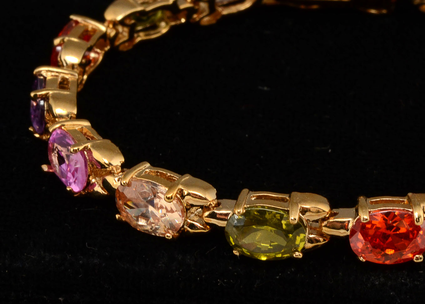 Sterling Silver Bracelet and Earrings in Gold Tone