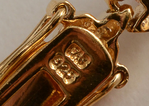 Sterling Silver Bracelet and Earrings in Gold Tone