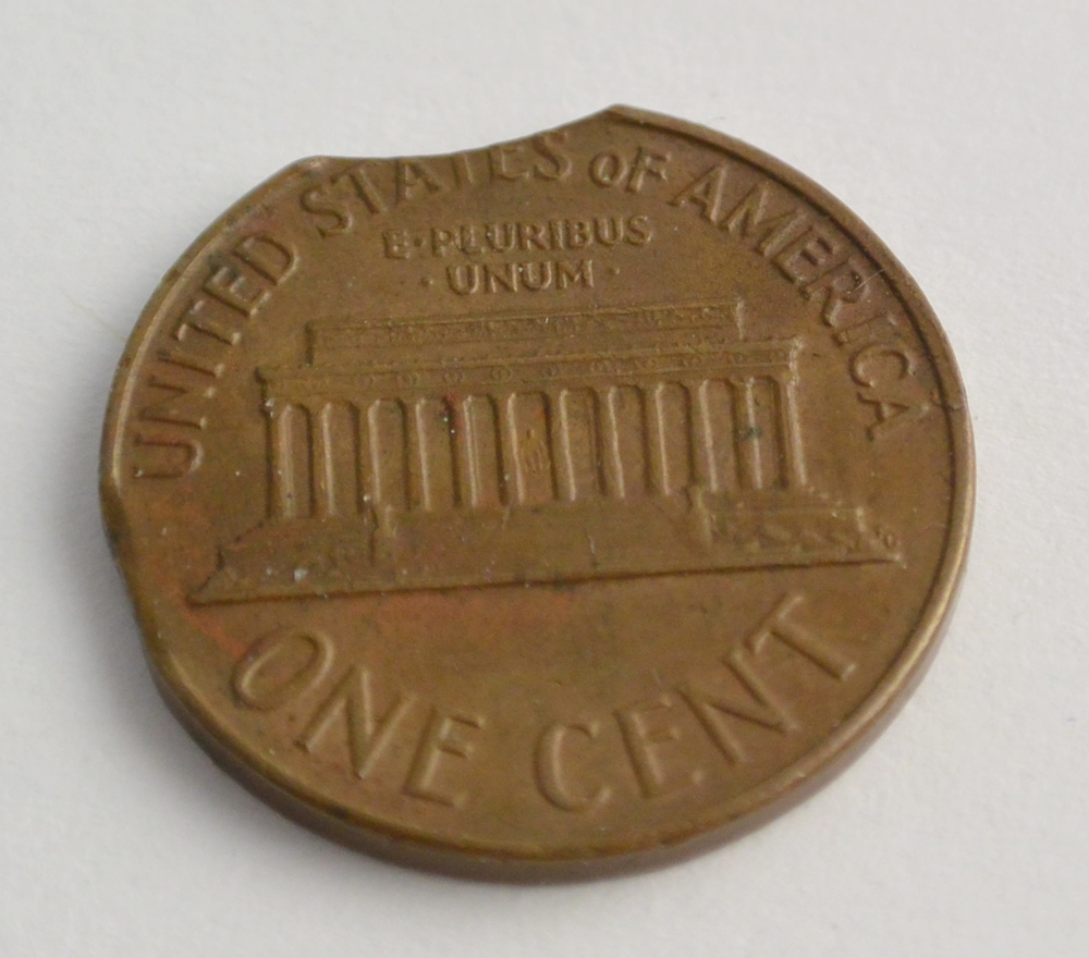 Clipped Planchet Lincoln Cent Coins from 1964 and 1967