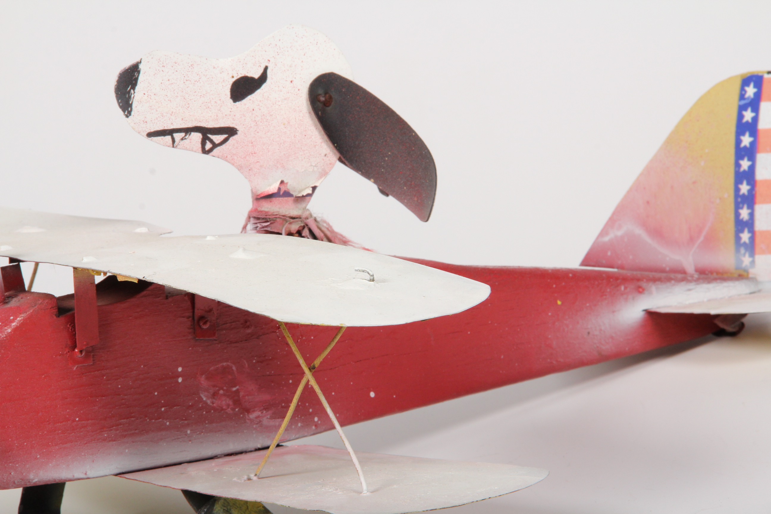 Snoopy in Bi-Plane Whirligig Folk Art