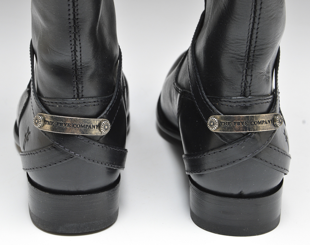 Frye Lindsay Plate Boots in Black Leather