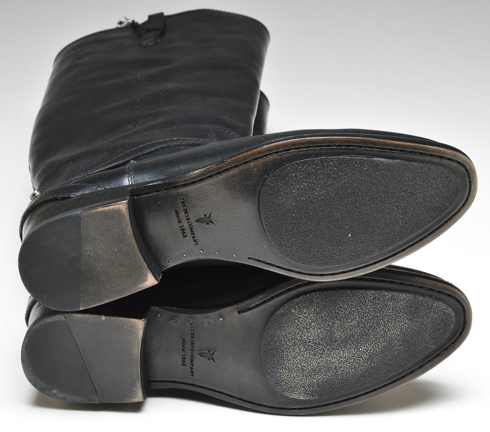 Frye Lindsay Plate Boots in Black Leather