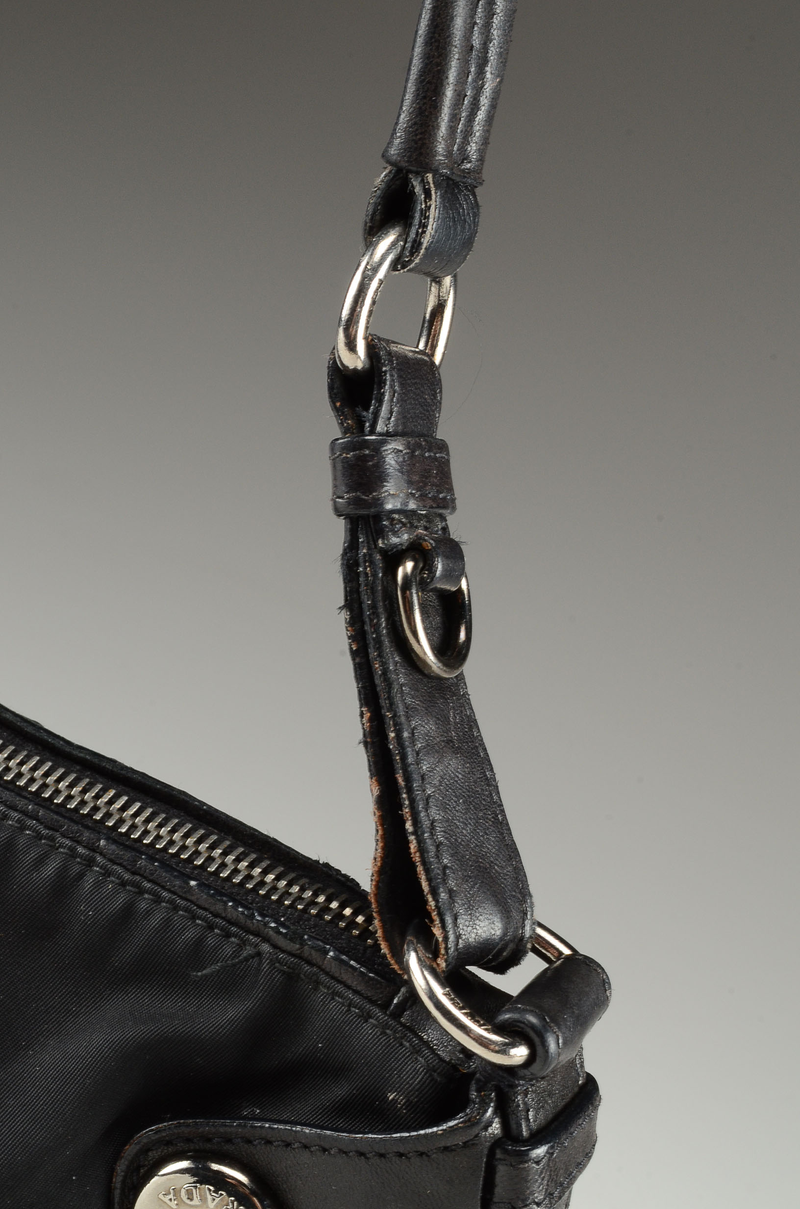 Black Nylon Prada Baguette Bag
