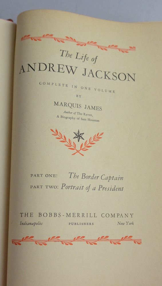 "The Life of Andrew Jackson" Copyright 1938
