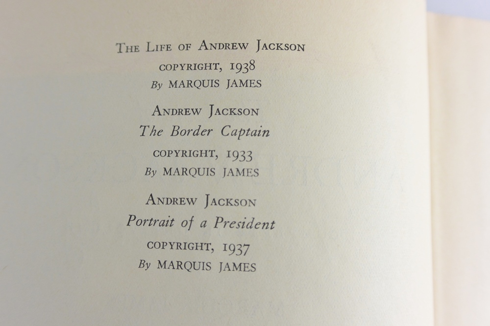 "The Life of Andrew Jackson" Copyright 1938