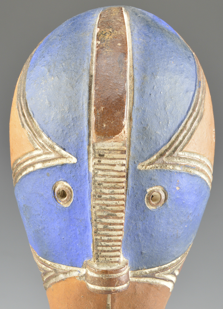 Small Replica Tribal Pottery Mask on a Stand