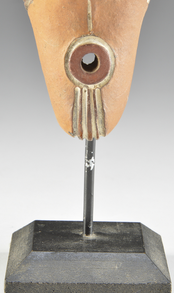 Small Replica Tribal Pottery Mask on a Stand