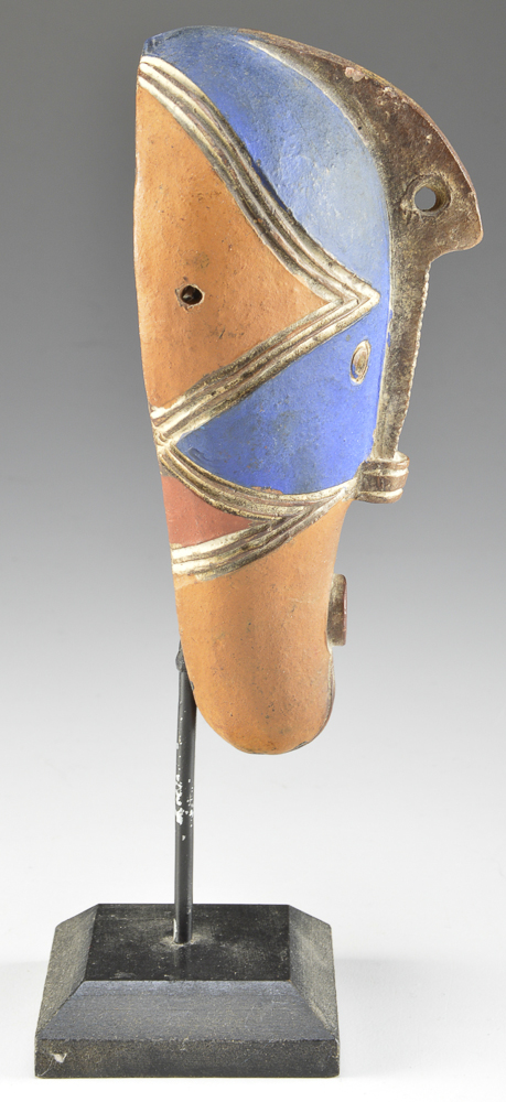 Small Replica Tribal Pottery Mask on a Stand