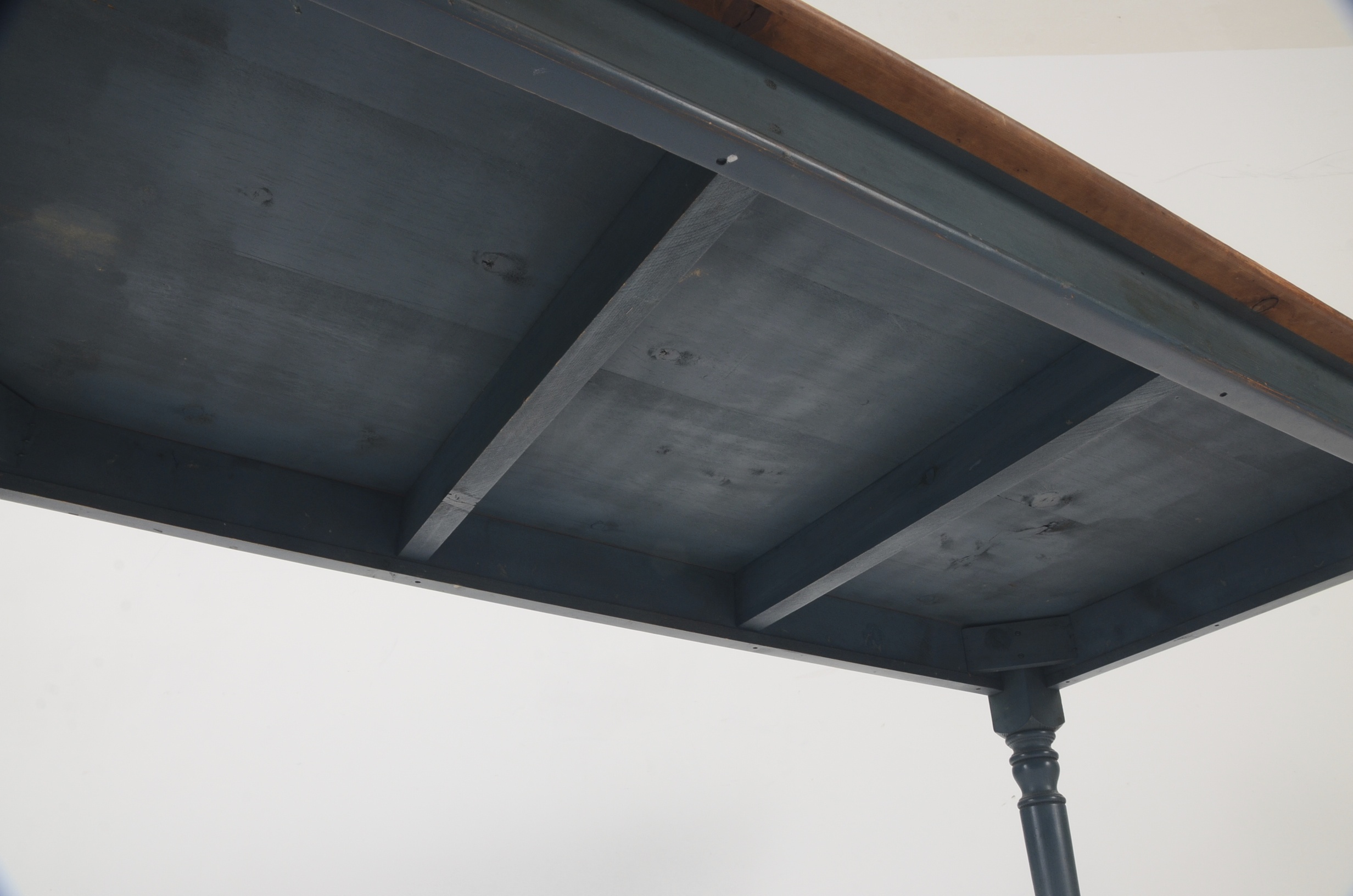 Pine Dining Table, Painted Blue