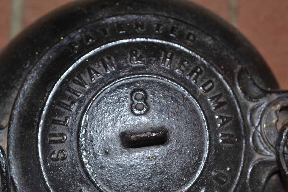 Antique Cast Iron Hearth Crane, Kettle and Andirons