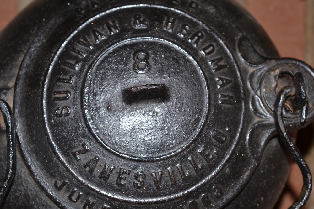 Antique Cast Iron Hearth Crane, Kettle and Andirons