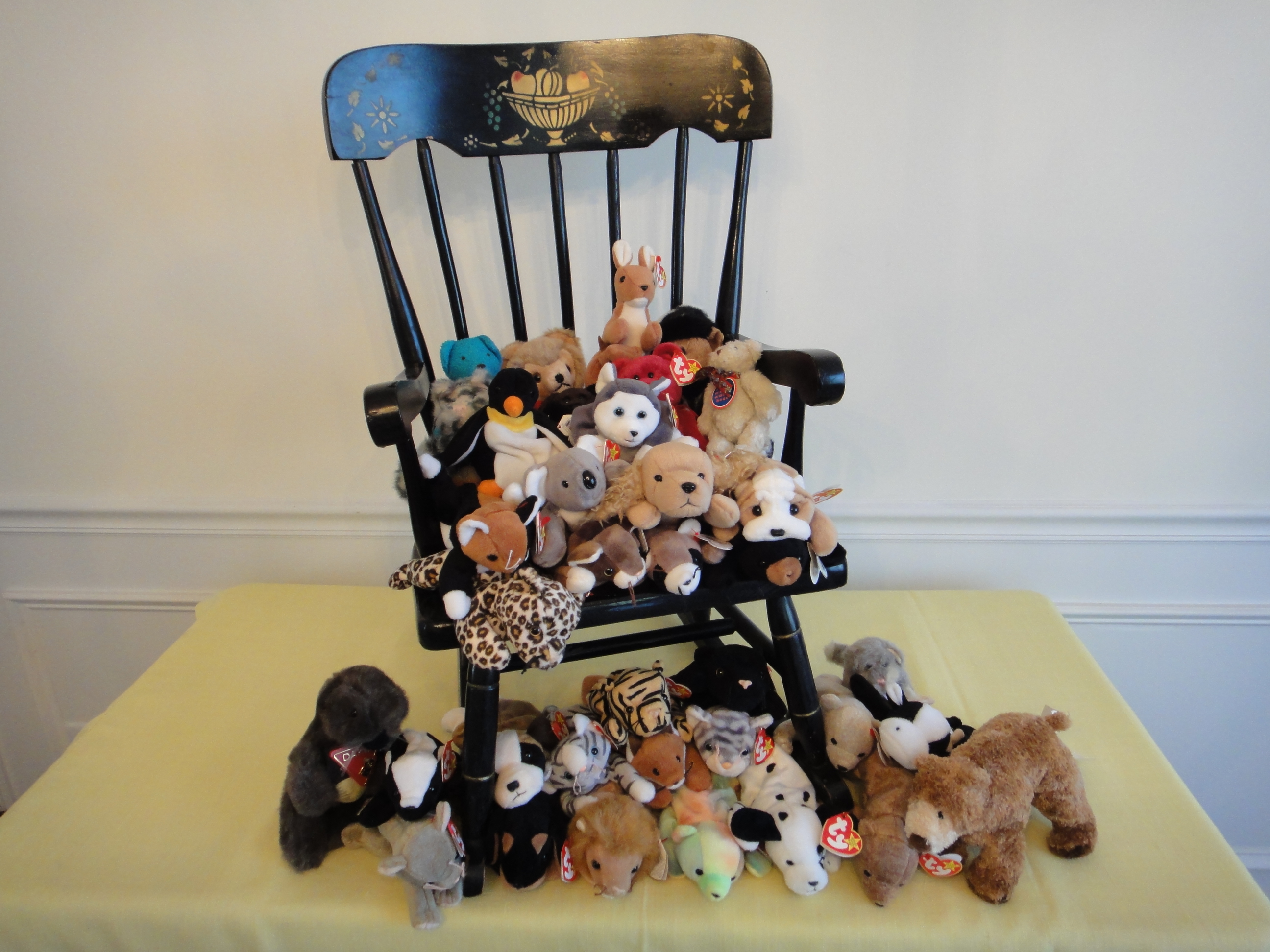 Rocking Chair Filled With Beanie Babies