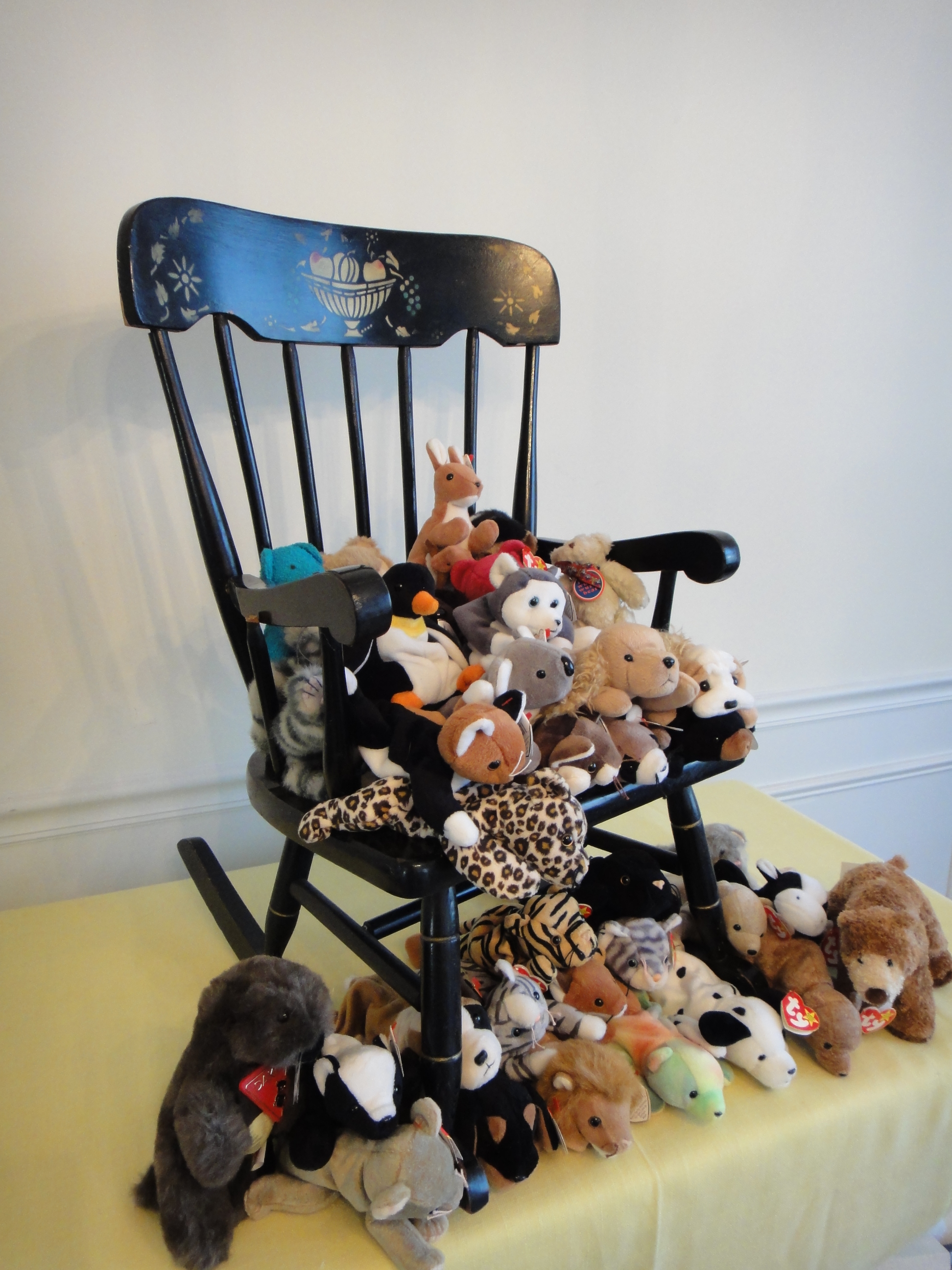 Rocking Chair Filled With Beanie Babies