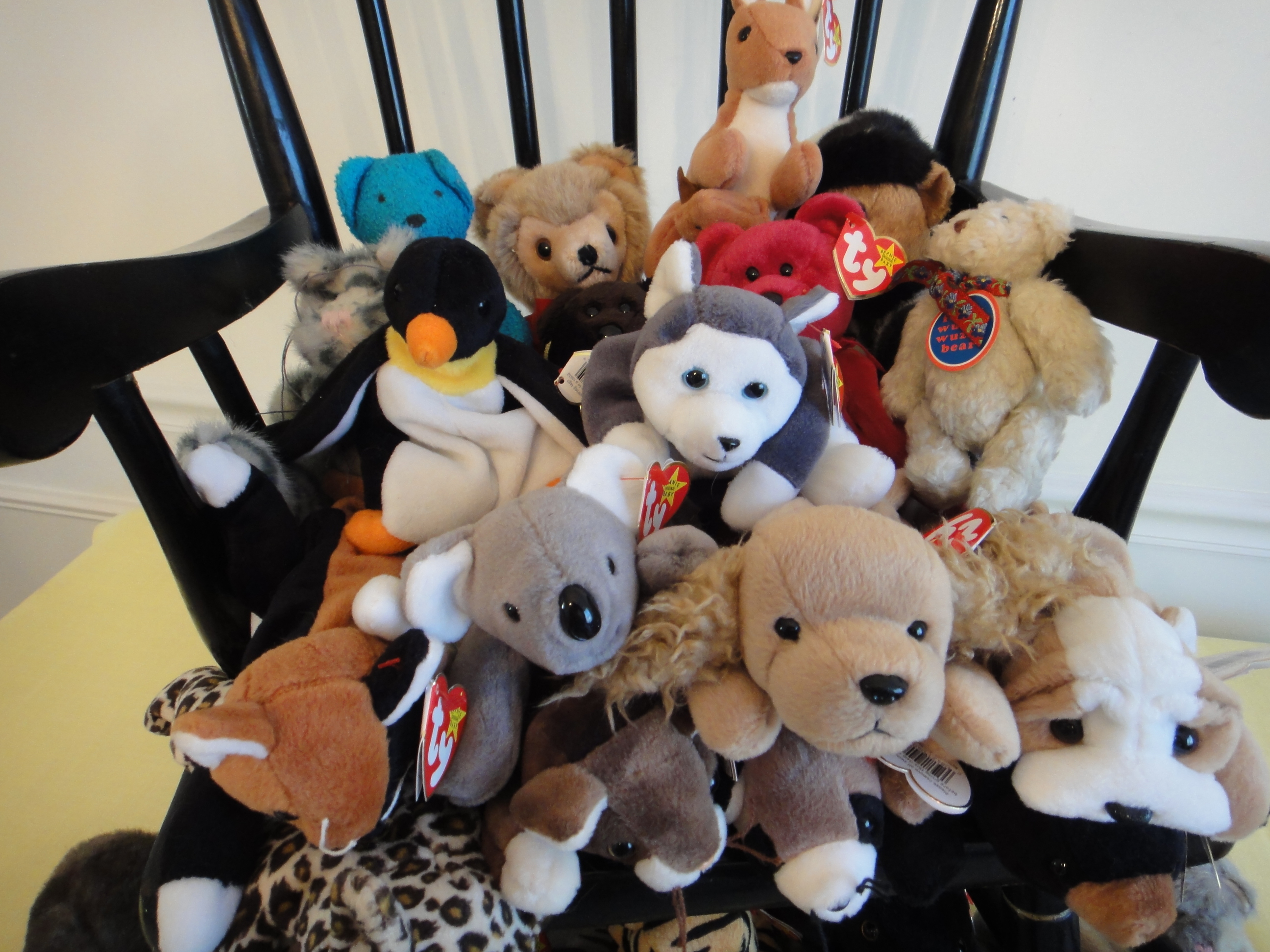 Rocking Chair Filled With Beanie Babies