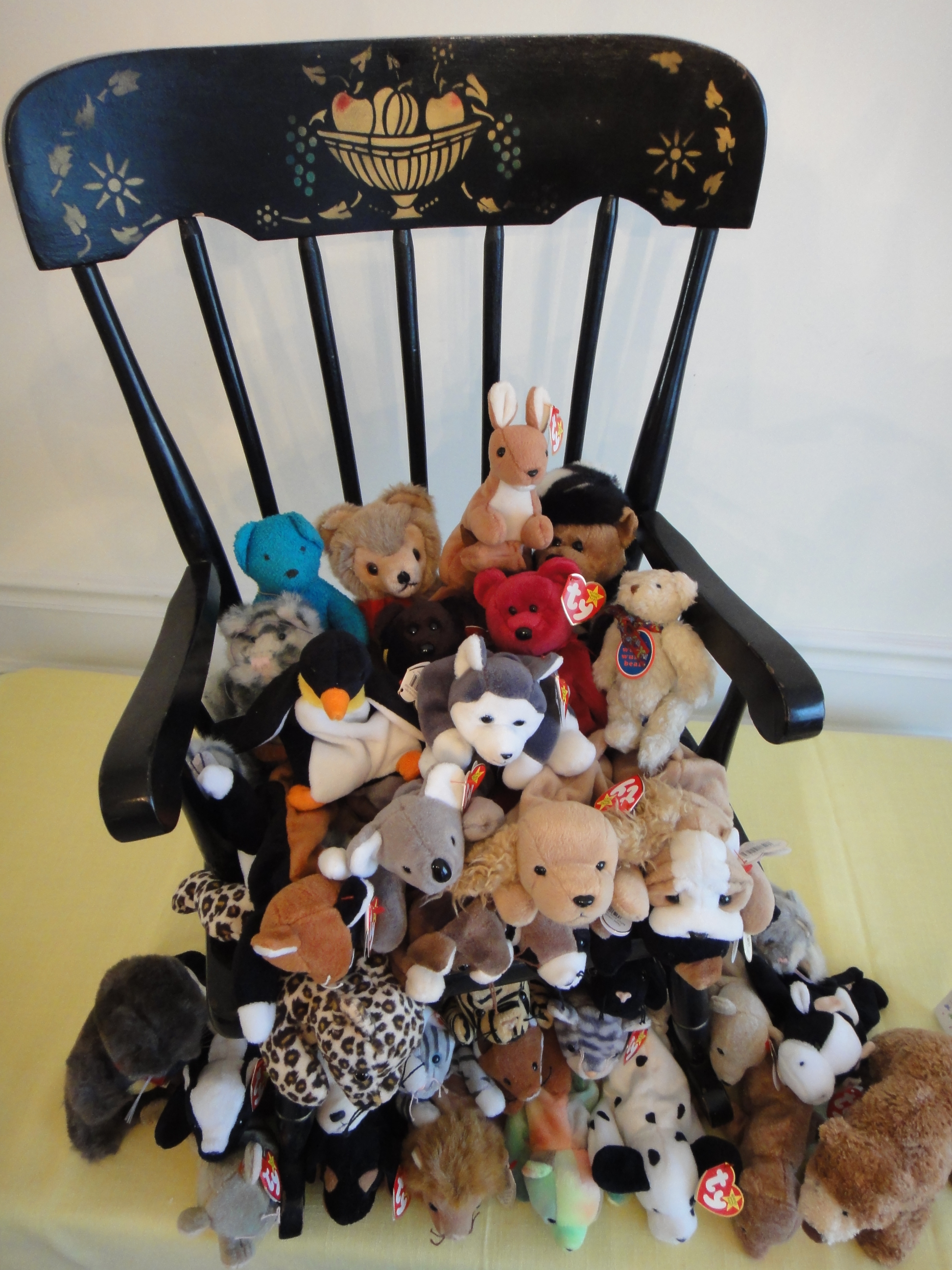 Rocking Chair Filled With Beanie Babies