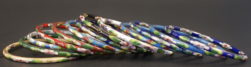 Group of Fourteen Cloisonne Bangle Bracelets