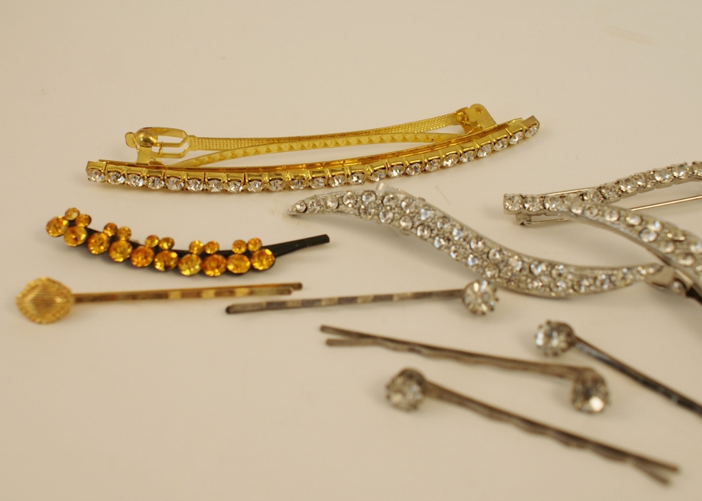 Twenty Vintage and Newer Rhinestone Bobby Pins
