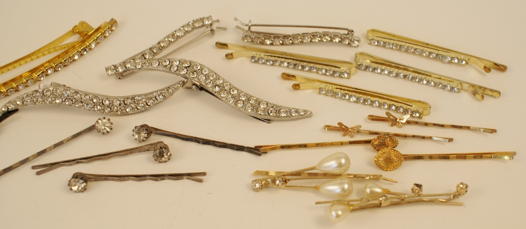 Twenty Vintage and Newer Rhinestone Bobby Pins