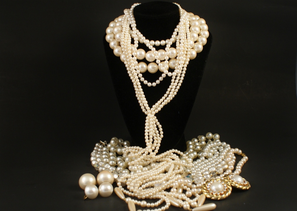 Large Lot of Faux Pearl Jewelry