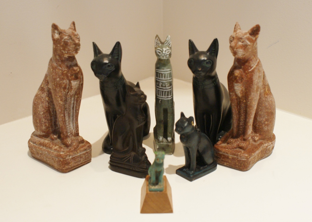 Eight-Piece Egyptian Cats Group