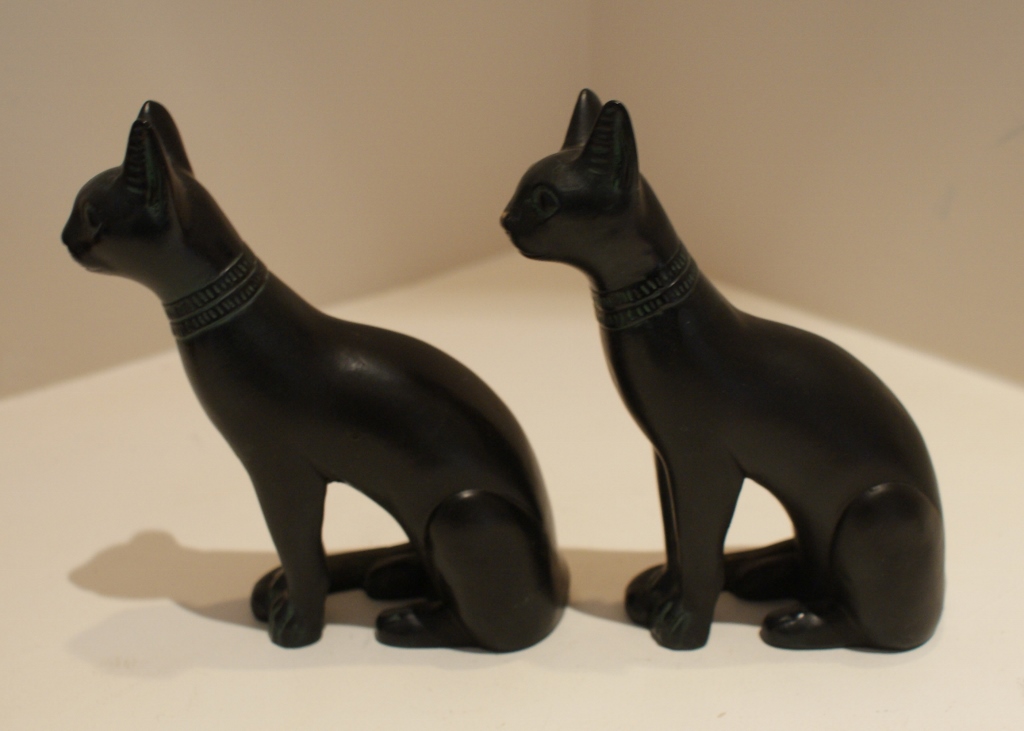 Eight-Piece Egyptian Cats Group