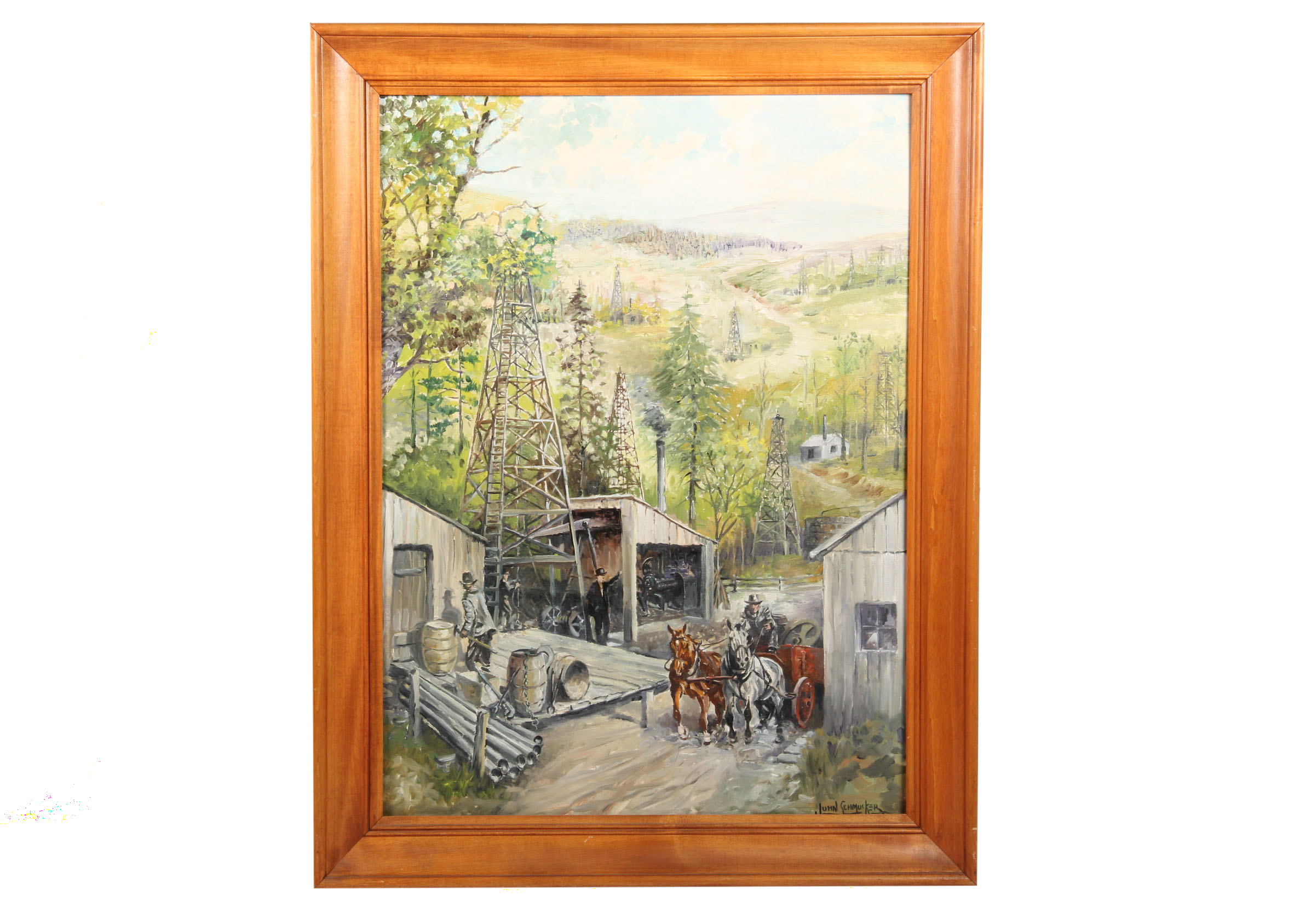 John Schmucker Oil Derrick Painting