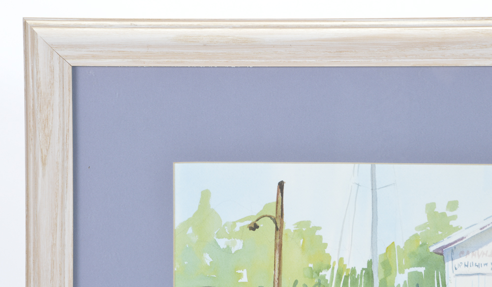 Shipyard Watercolor Painting by Lee Ackert