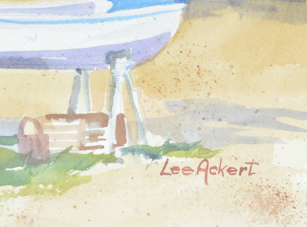 Shipyard Watercolor Painting by Lee Ackert