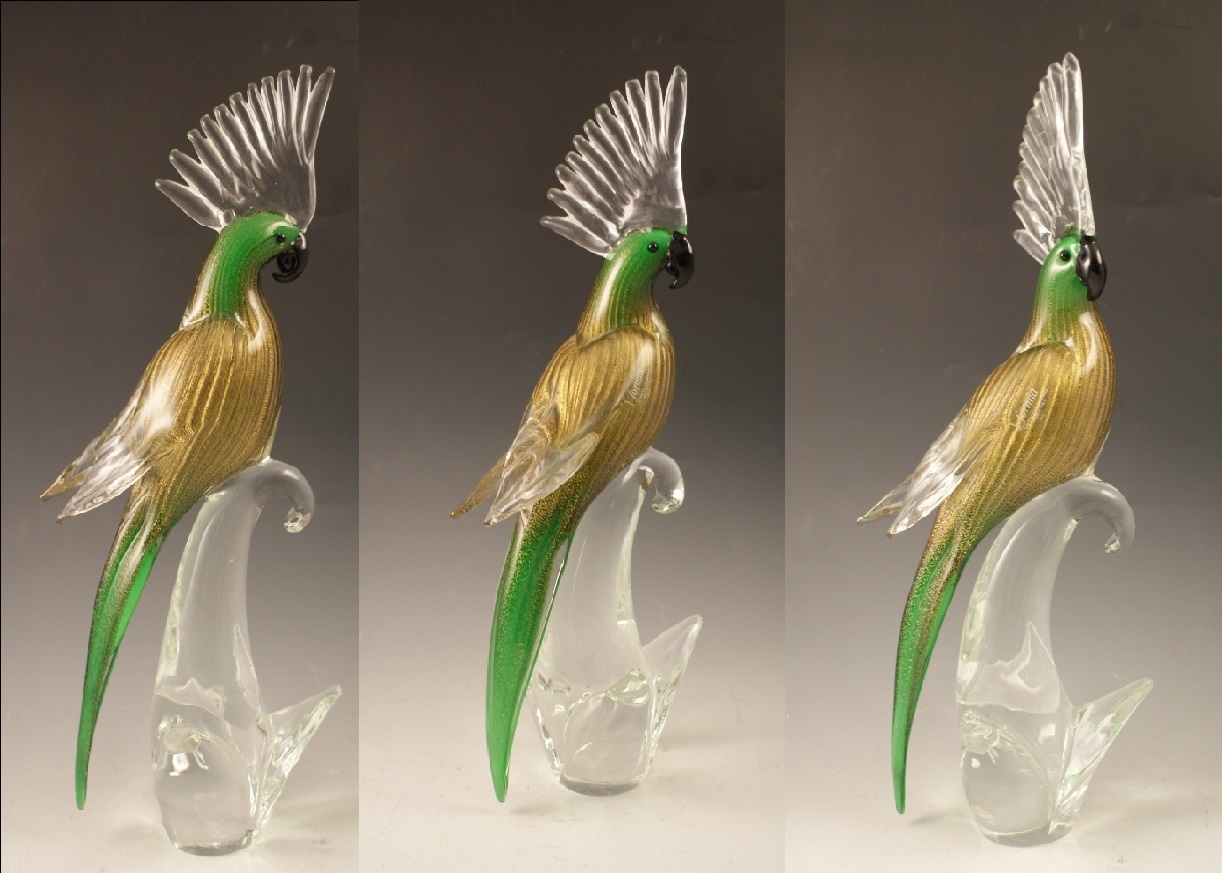 Three Formia Murano Glass Birds | EBTH
