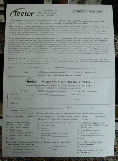 Teeter Power VI Inversion Table