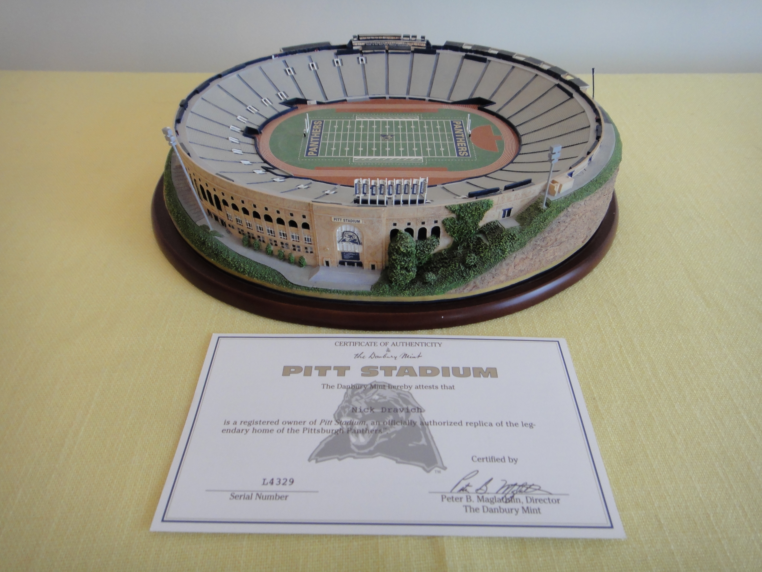 Danbury Mint Pitt Panthers Replica Football Stadium