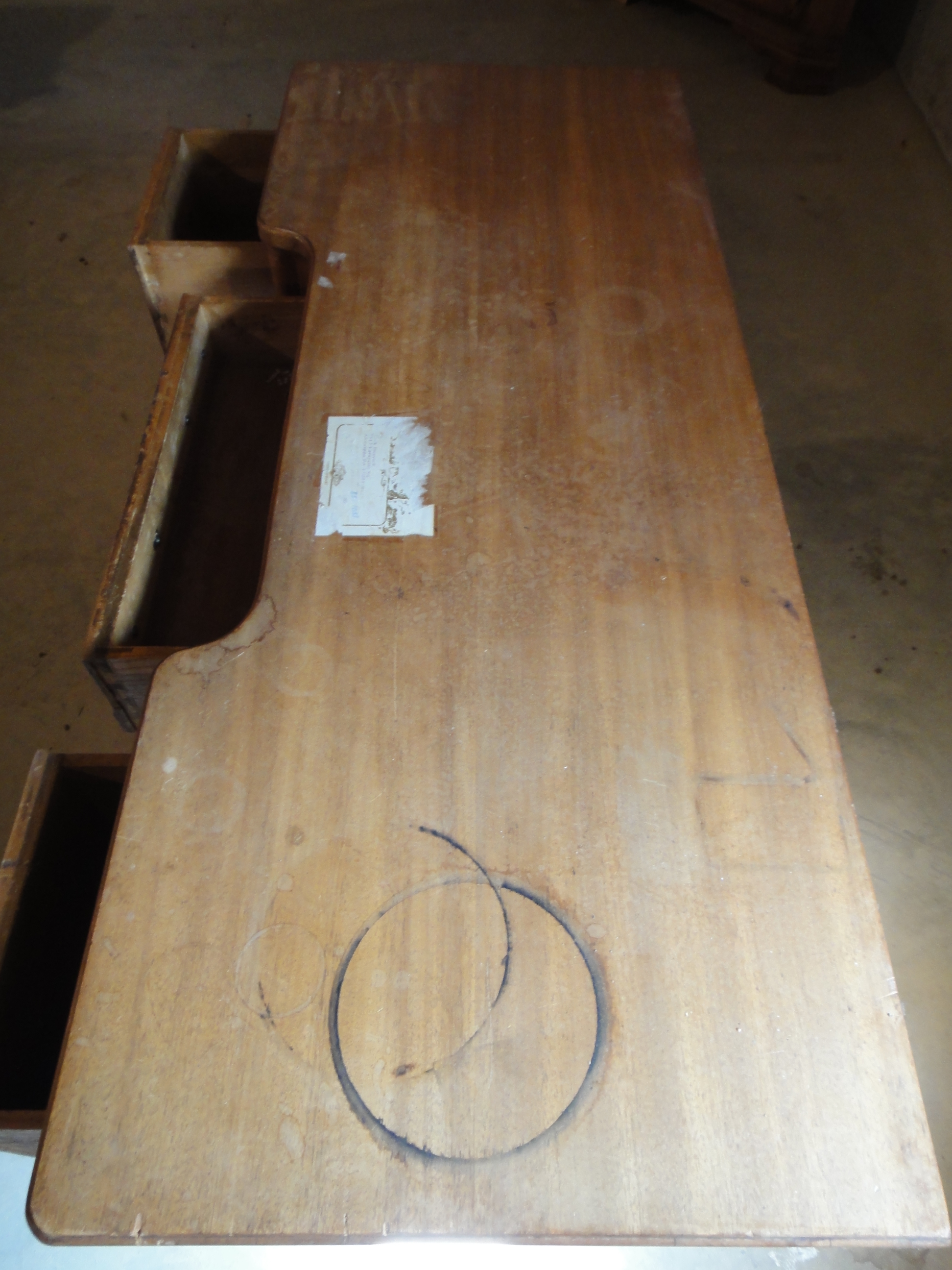 Mid Century Wood Veneer Desk