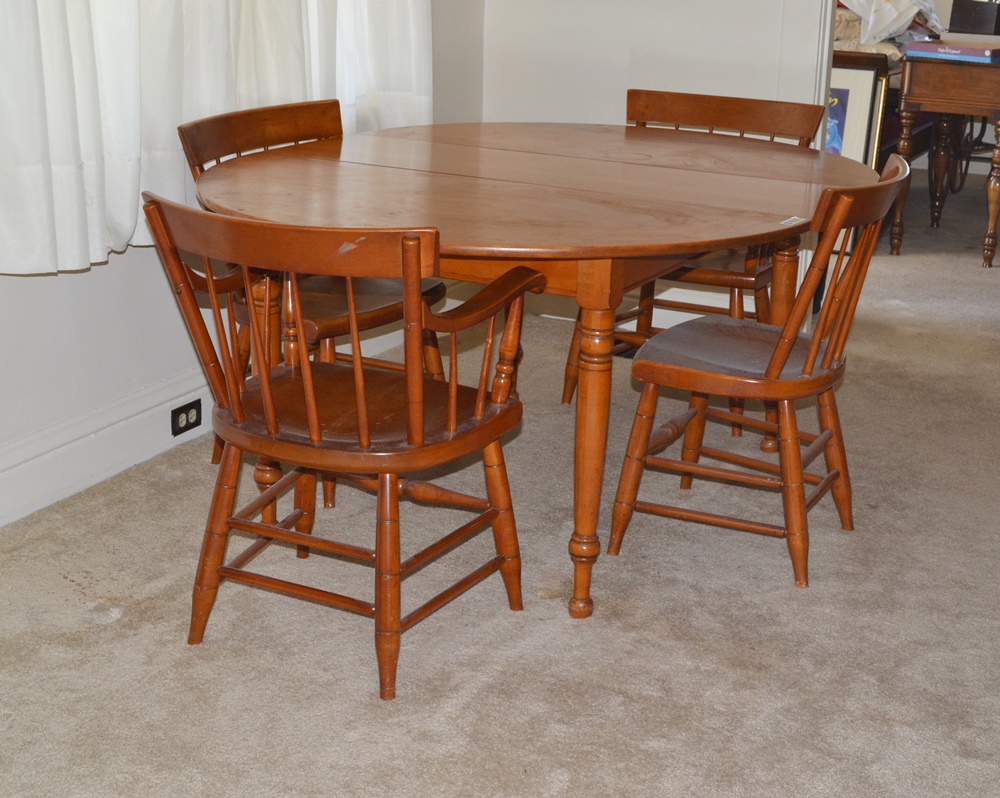 1950s "Lancaster County" Maple Table and Chairs Willett Furniture