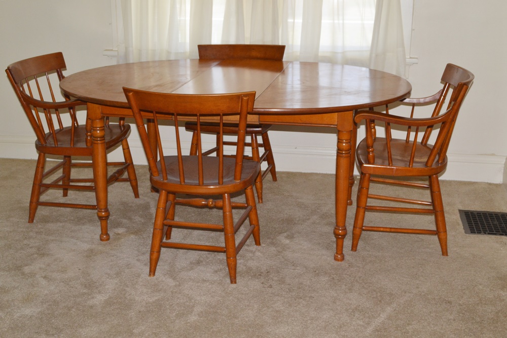 1950s "Lancaster County" Maple Table and Chairs Willett Furniture