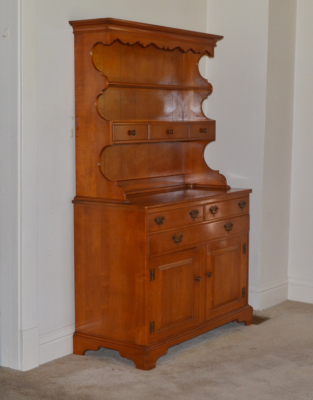 1950s "Lancaster County" Maple China Hutch by Willett Furniture