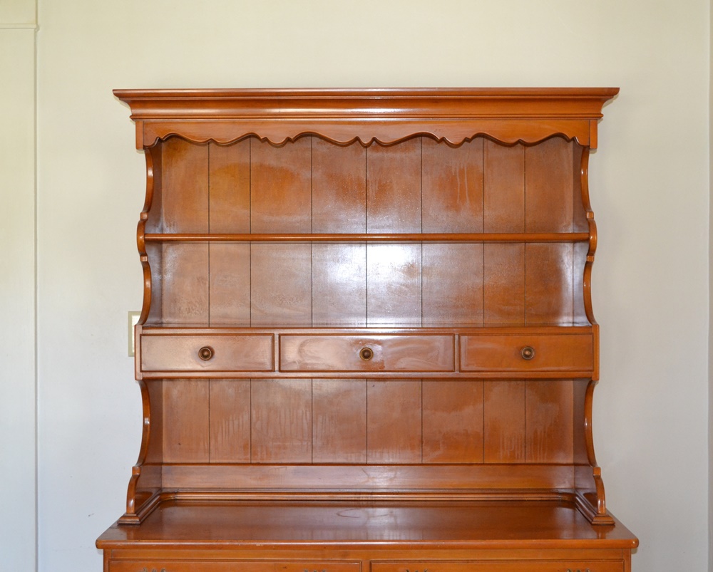 1950s "Lancaster County" Maple China Hutch by Willett Furniture