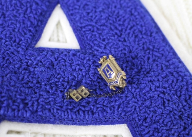 1968 Amelia High School Varsity Sweater, Pins amd Skirt