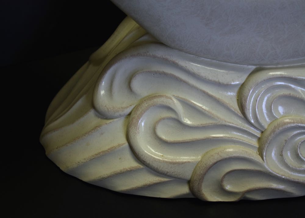 Glass Top Cocktail Table with Dolphin Base