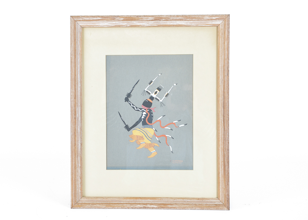 Allan Houser SIlkscreen "Apache Gan Dancer"