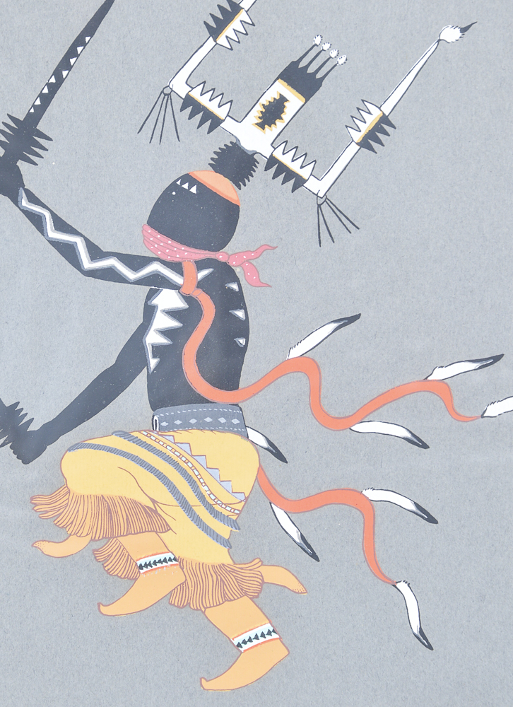 Allan Houser SIlkscreen "Apache Gan Dancer"