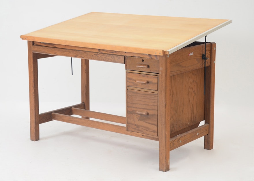 Oak Drafting Table