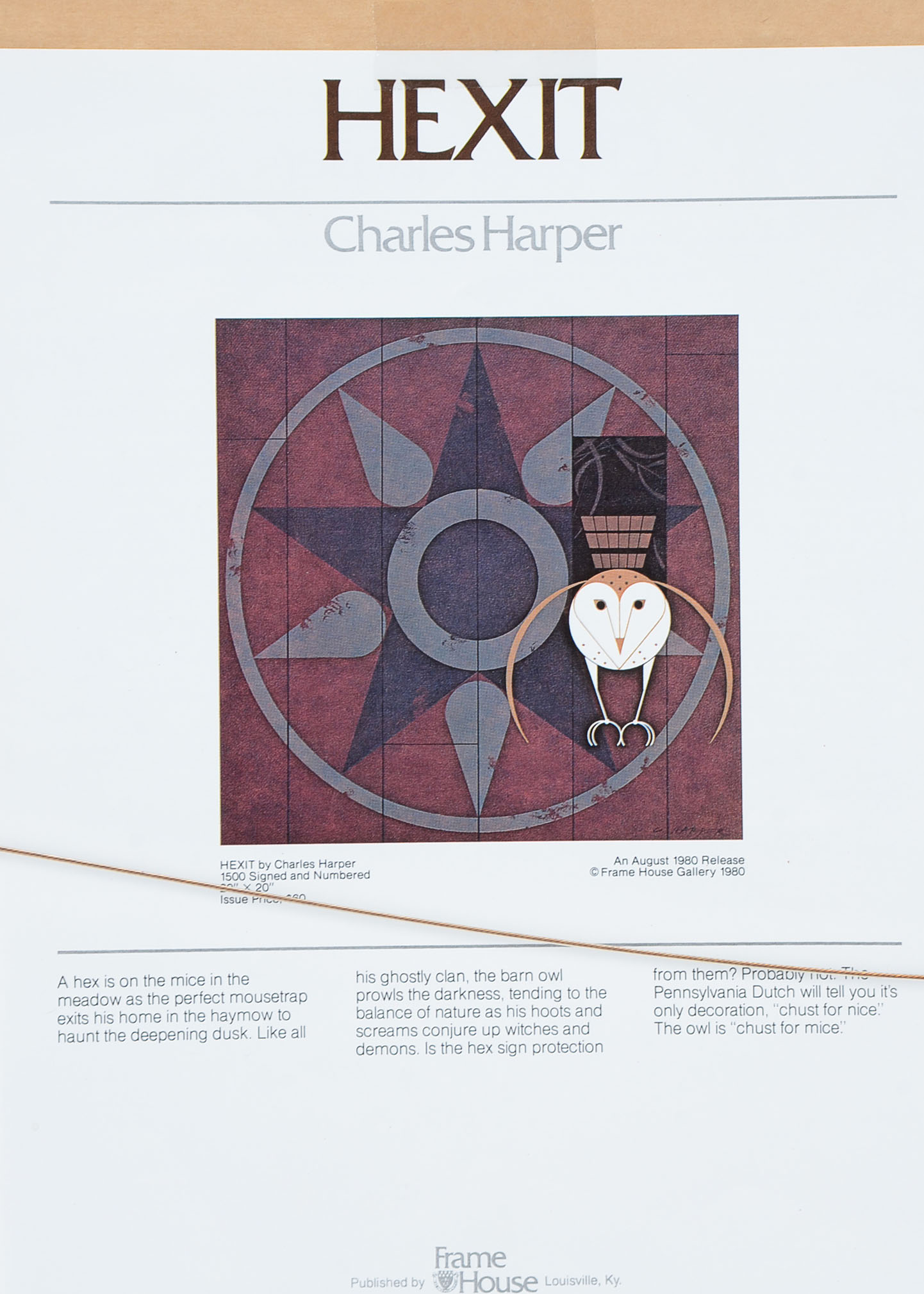 "Hexit" Charley Harper Limited Edition Serigraph