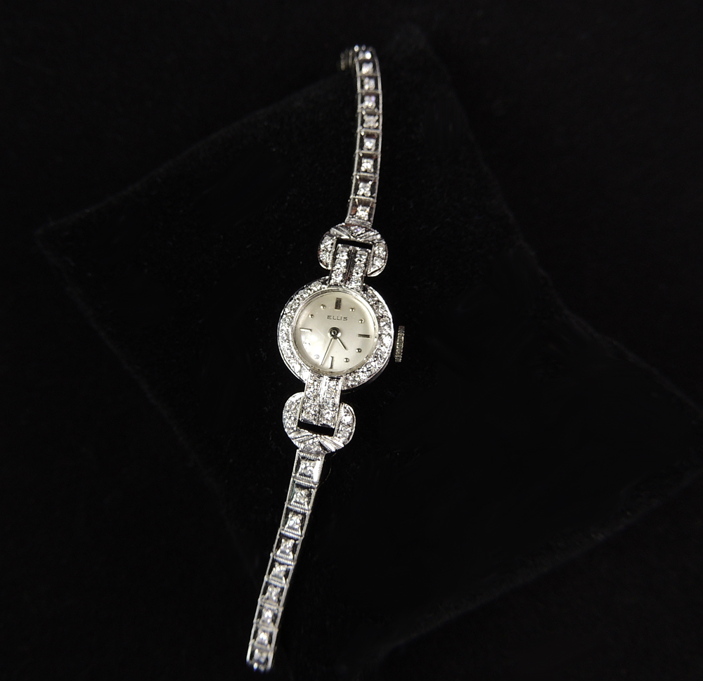 Women's 14K White Gold and Diamond Ellis Watch